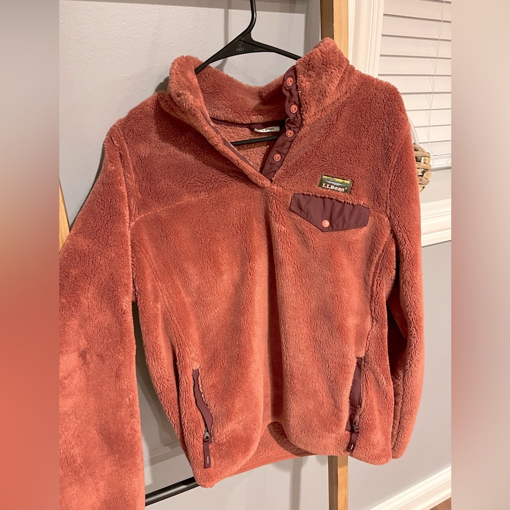 LL Bean | long sleeve fleece | medium | pink peach color